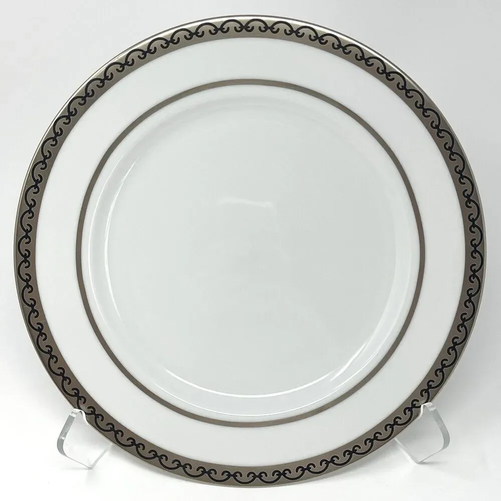 LS Collection Sevilla By Vicente Wolf Metallic Scrolls Dinner Plate 10 7/8”